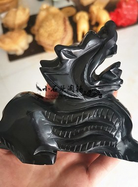天然黑墨玉动物貔貅桌面摆件现代客厅摆放朋友送礼祝福工艺品