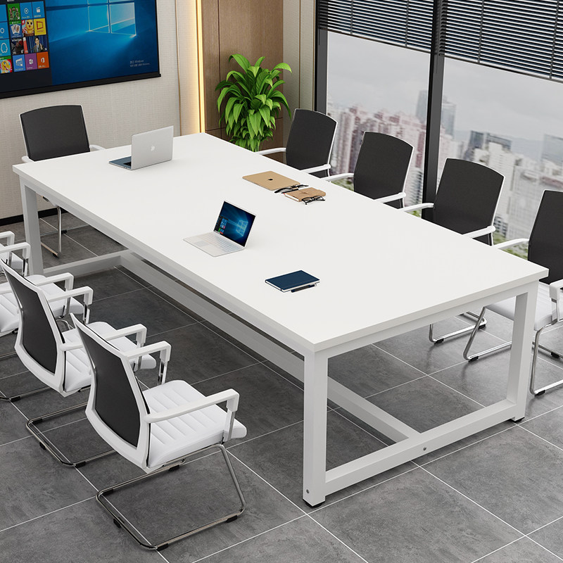 白色会议桌现代洽谈桌长桌小型长条桌子椅接待室办公桌子,淘宝优惠券,粉丝福利购,淘宝优惠卷