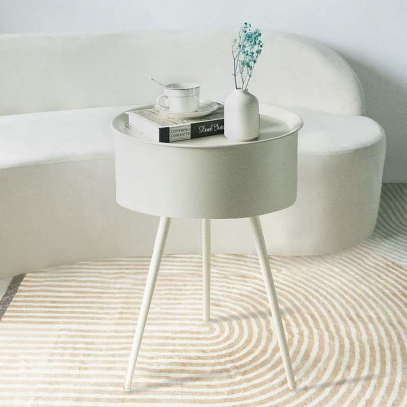 奶油风铁艺法式床头柜现代边几小茶几卧室圆形新款迷你角几,淘宝优惠券,粉丝福利购,淘宝优惠卷