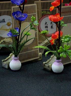 创意小屏风摆件酒店摆盘装饰盘式寿司刺身拼盘装饰品梅花小摆件