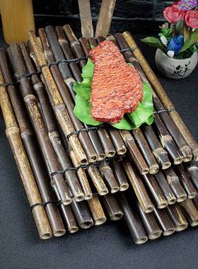 刺身摆盘竹排装饰品火锅牛肉摆盘装饰海鲜姿造竹篱笆烤肉盘饰道具