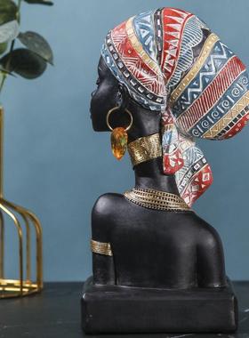 非洲人像半乎工摆件客厅玄关电视柜酒柜装饰品创意家居饰品工艺品