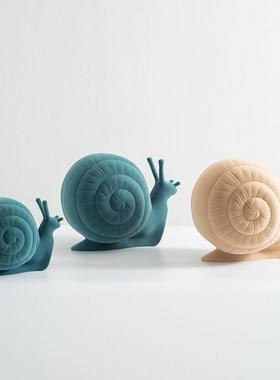 东来家居轻奢植绒蜗牛摆件样板间儿童房装饰品客厅电视柜玄关摆设