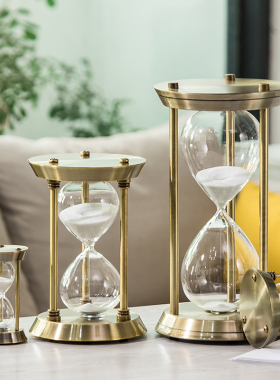 新款五金金属沙漏计时器创意结婚礼品客厅书房儿童弹琴计时