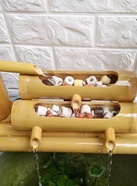 竹子流水器循环别墅庭院造景招财陶瓷石槽鱼缸水池加湿