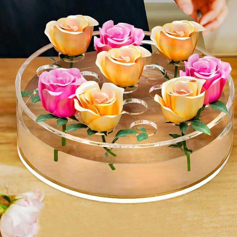 亚克力圆形多孔鲜花创意花瓶客厅插花花器餐桌摆件艺术造型ins风,淘宝优惠券,粉丝福利购,淘宝优惠卷