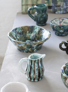 比利时  创意陶瓷彩绘果盆 旅行艺术装饰盘