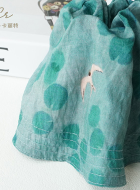 卡丽特森系手绘水彩印花百搭发饰
