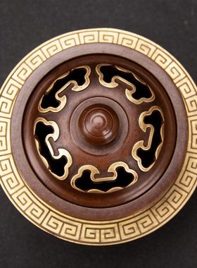 香炉纯铜吉象三足家用室内禅意盘香炉茶道塔香檀香炉摆件