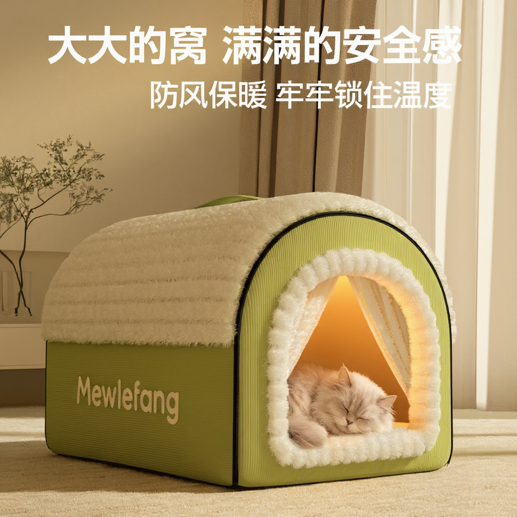 猫窝冬加厚四季通用封闭式猫咪睡窝大尺寸安全感窝躲避屋冬季狗窝 - 图1