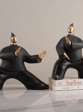 新功夫太像家居客厅电视柜玄关酒柜树脂工艺品装饰品