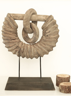 棣欧式客厅玄关样板房实木守护创意木质工艺品怀旧复古