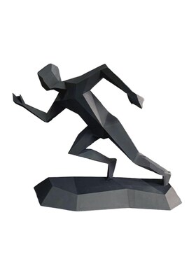 现代奔跑物艺术抽象几何雕塑装饰品摆设创意拔河