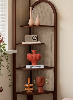 诚艺中古风摆件高级感小众艺术家居客厅玄关置物架酒柜壁龛装饰品