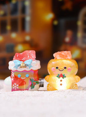 新品平安夜的祝福晶灵盲盒水晶石带灯桌面小摆件装饰创意热卖