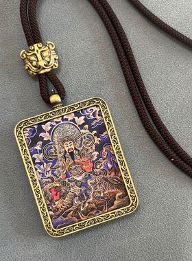 唐卡 赵公明 唐卡吊坠  厂家景区夜市地摊招财配饰纪念品