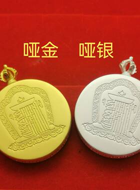 尼泊尔唐卡噶乌盒圆形3.5cm嘎乌盒随身小唐卡盒子空托吊坠