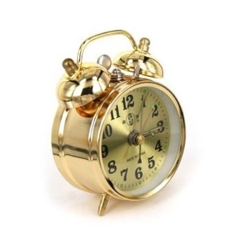 闹钟老式机械发条纯铜超大音量马蹄表复古怀旧Q创意手动上弦闹钟 - 图0