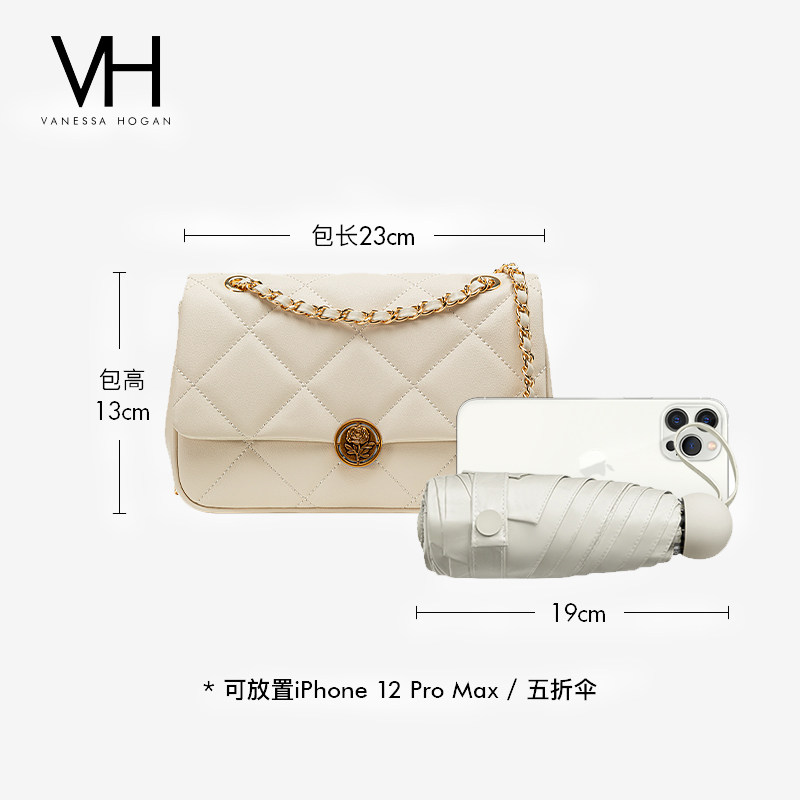 VH女包玫瑰系列海伦单肩包菱格包包牛皮链条斜挎包轻奢品牌腋下包,淘宝优惠券,粉丝福利购,淘宝优惠卷