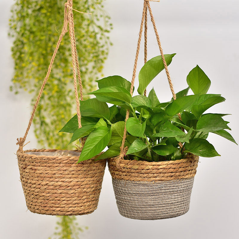 手工草编篮藤编欧式田园创意墙面壁挂垂吊多肉悬挂绿萝吊兰盆,淘宝优惠券,粉丝福利购,淘宝优惠卷