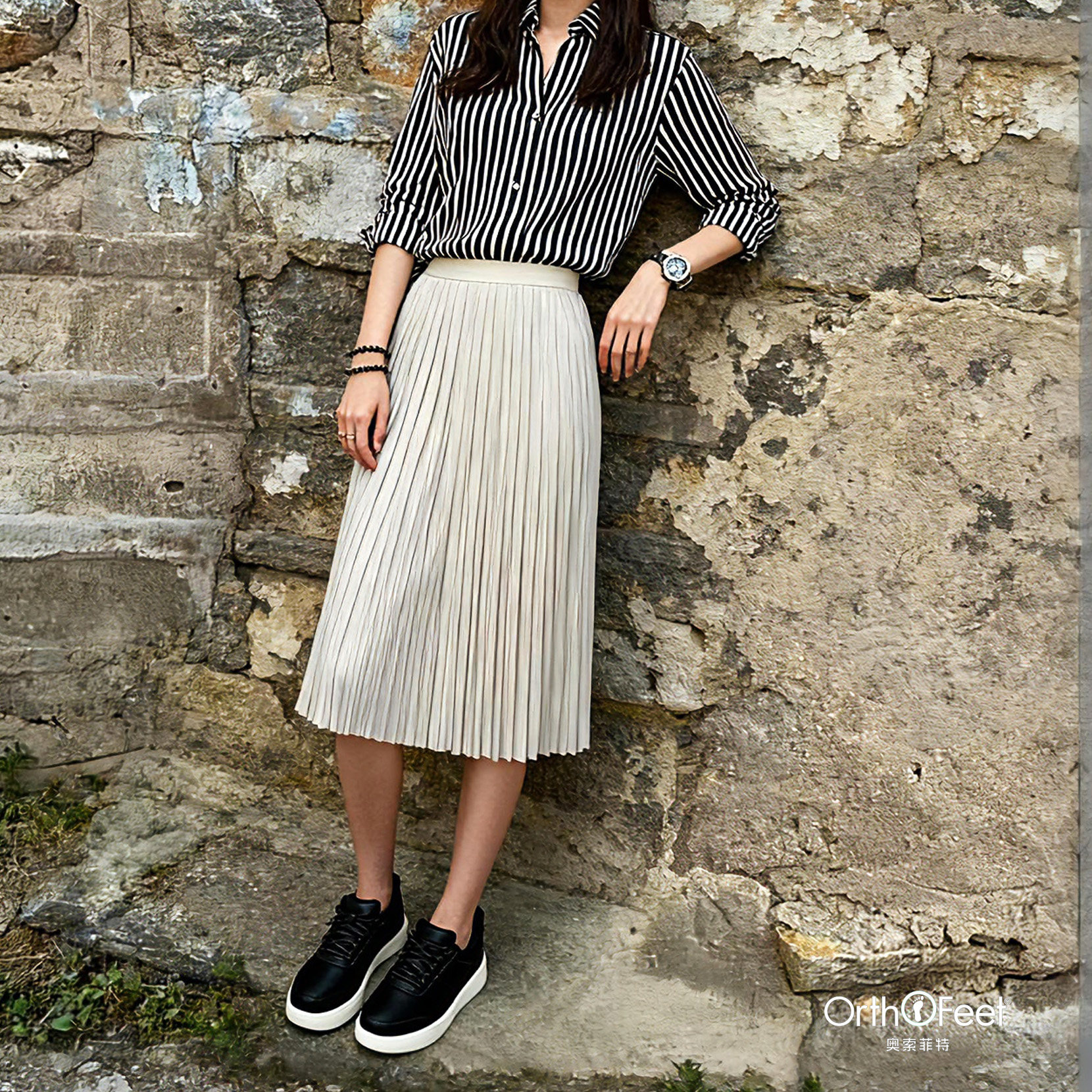 Orthofeet/奥索菲特春季宽楦板鞋女足弓支撑一脚蹬休闲鞋脚宽脚胖,淘宝优惠券,粉丝福利购,淘宝优惠卷