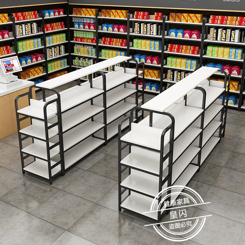 中岛柜双面超市货架展示台展示架多层零食架化妆品精品展柜流水台 - 图1
