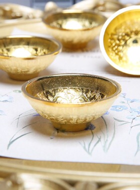 抓周道具金碗算盘铜称一周岁女宝