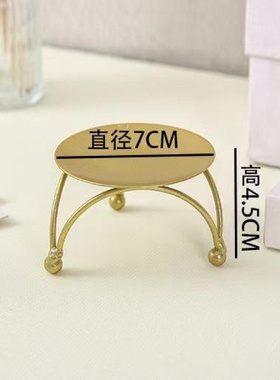 北欧复古圆形金色黑色香薰蜡烛托