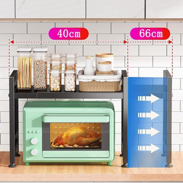 伸缩微波炉置物架可调节层厨房家用双层台面电饭锅烤箱收纳架子,淘宝优惠券,粉丝福利购,淘宝优惠卷