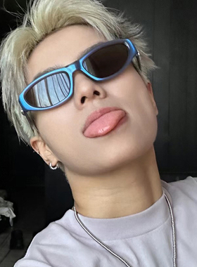 复古太阳眼镜男潮蹦迪神器镭射紫太阳眼镜个性科技感配饰眼镜女潮