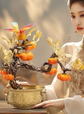 朱炳仁铜 喜事盈门客厅玄关电视柜乔迁礼品装饰摆件