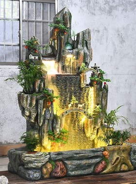 大型假山流水喷泉房屋花园庭院装饰公司阳台室外鱼塘瀑布景观摆件