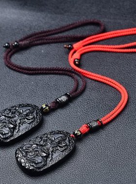 黑曜石不动明王菩萨本命佛12生肖属鸡鸡年吊坠守护神男女礼物饰品