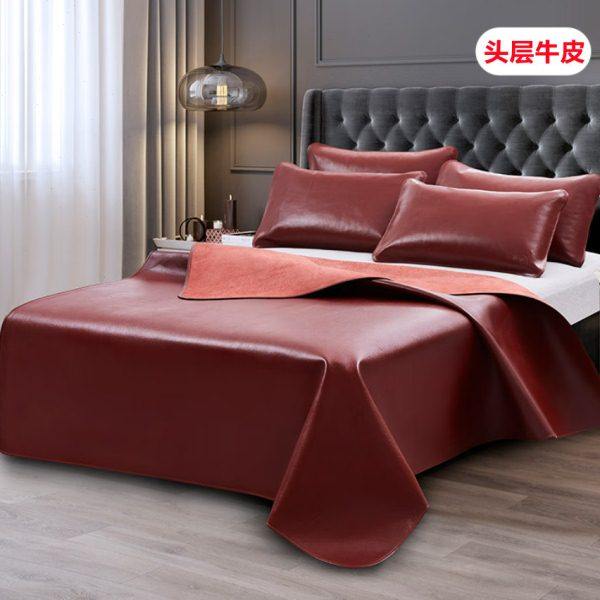 牛皮席真皮头层水牛皮凉席1.8米软席1.5m硬席三件套加厚牛皮床垫,淘宝优惠券,粉丝福利购,淘宝优惠卷