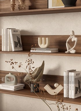 原木中古侘寂风壁龛开放格创意A装饰品民J宿陶瓷覆古艺术品酒柜摆