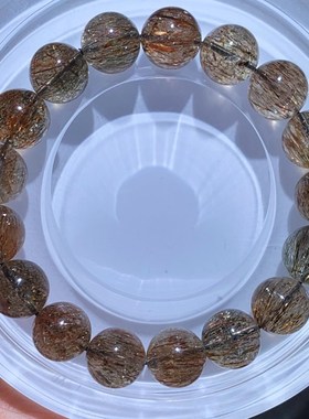 天然黑金超手炼云母超七手串共生双轮礼物黑金发晶饰品民族风情侣