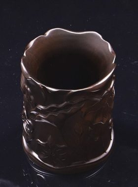 红木笔筒创意雕刻复古中国风办公桌面摆件教师节礼物实木收纳笔筒