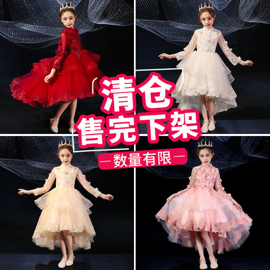 钢琴演奏礼服女童轻奢小众高端儿童小主持人花童生日公主裙演出服