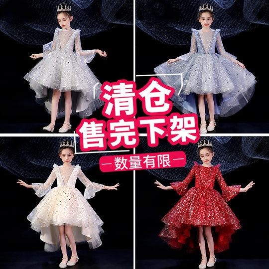 钢琴演奏礼服女童轻奢小众高端儿童小主持人花童生日公主裙演出服