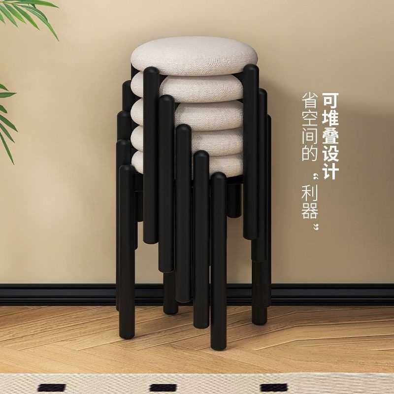 实木化妆凳软包橡胶木矮凳圆凳家用餐凳梳妆凳高板凳客厅可叠放凳,淘宝优惠券,粉丝福利购,淘宝优惠卷