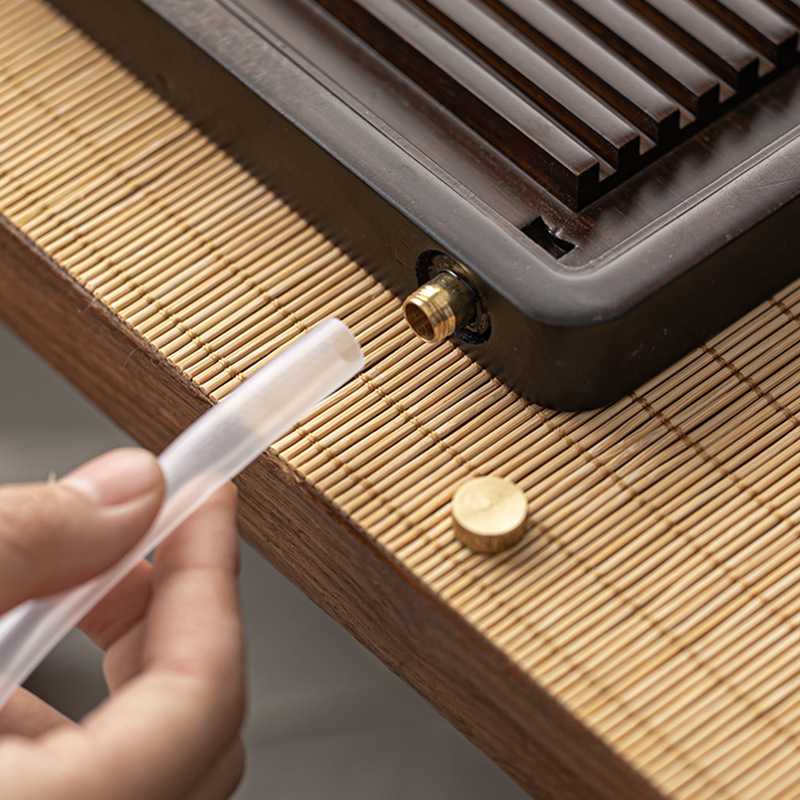 Bamboo tea tray flat single layer drainage tea tray Kung Fu tea set tea sea household large bamboo tea table with drainage