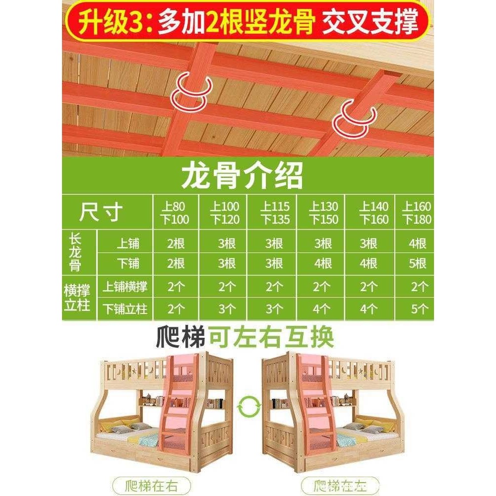 实木上下床双层床两层高低床双人床上下铺木床儿童床子母床组合床,淘宝优惠券,粉丝福利购,淘宝优惠卷