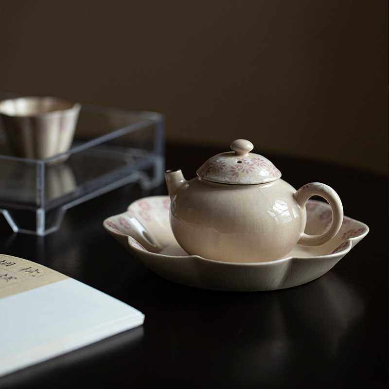 弥言纯手工粗陶泡茶壶单壶釉下彩手绘雏菊茶壶带过滤复古功夫茶具,淘宝优惠券,粉丝福利购,淘宝优惠卷