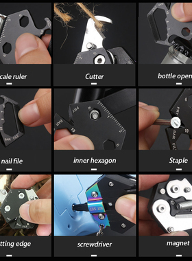 Keychain Screwdriver Multifunctional Hexagon Coin Outdoor