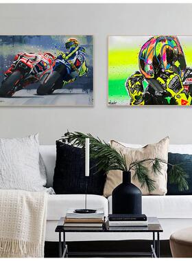 Abstract Oil Prints Poster Motorcycle Canvas Painting Poster