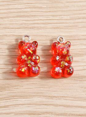 10pcs 11*20mm Candy Colors Cute Animal Gummy Bear Charms for