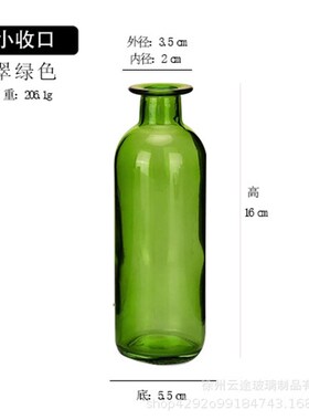 跨境透明玻璃花瓶彩色创意收口水培鲜花插花器皿客厅装饰摆件