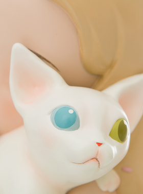 白夜童话滩涂猫 客厅装饰品摆件雕塑艺术品家O居欧式酒柜创意礼品
