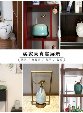 现代新中式陶瓷储j物罐摆件创意客厅茶室酒柜玄关家居酒店软装饰