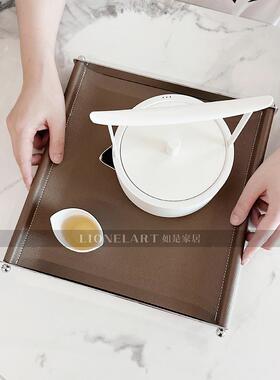 如u型不锈钢皮革托盘现代Normcore纸盒餐桌卧室床头入口餐巾纸礼